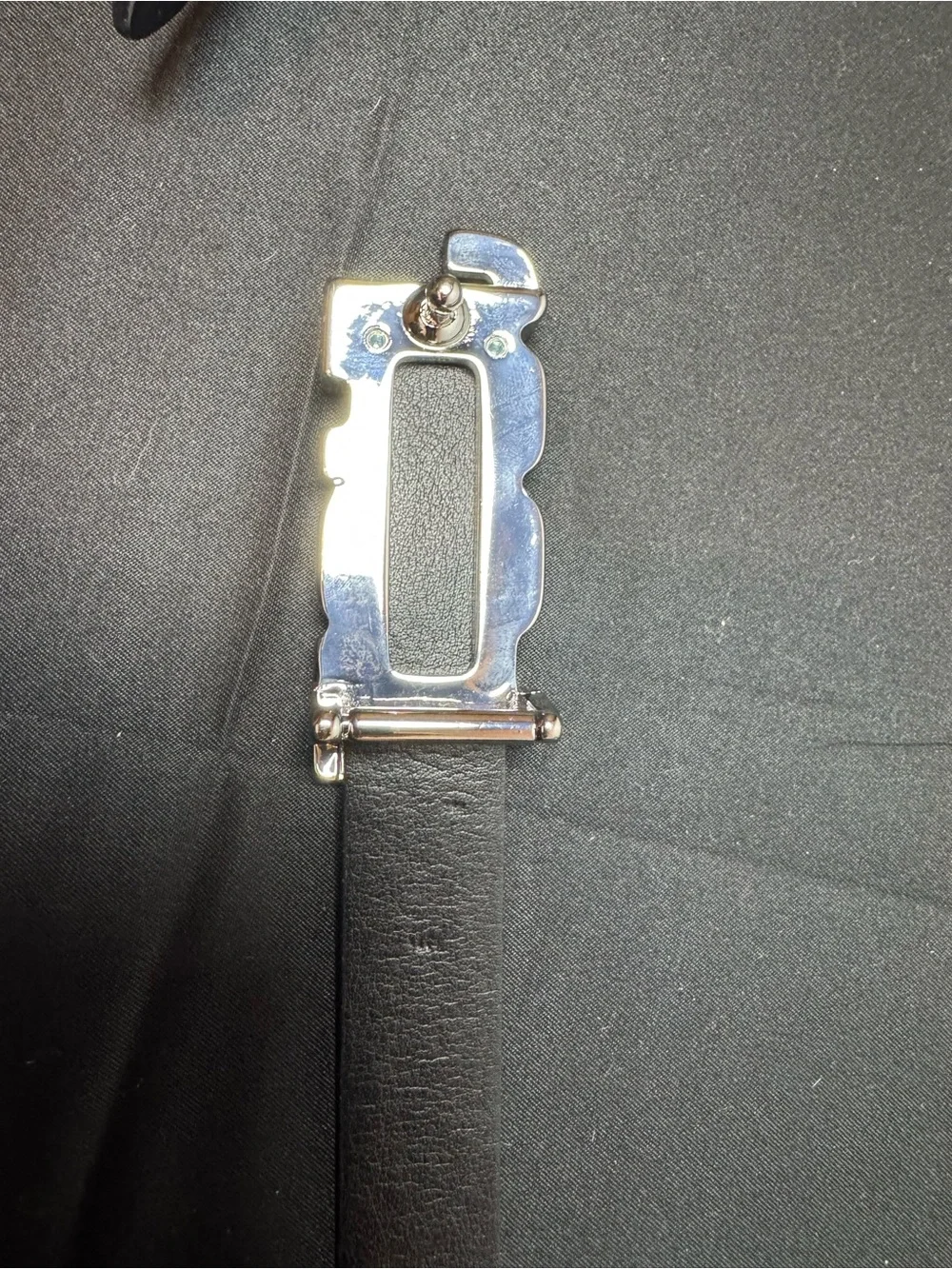 Just Cavalli “JUST” Logo Buckle Belt Black Genuine Leather Size 90 34/36 l